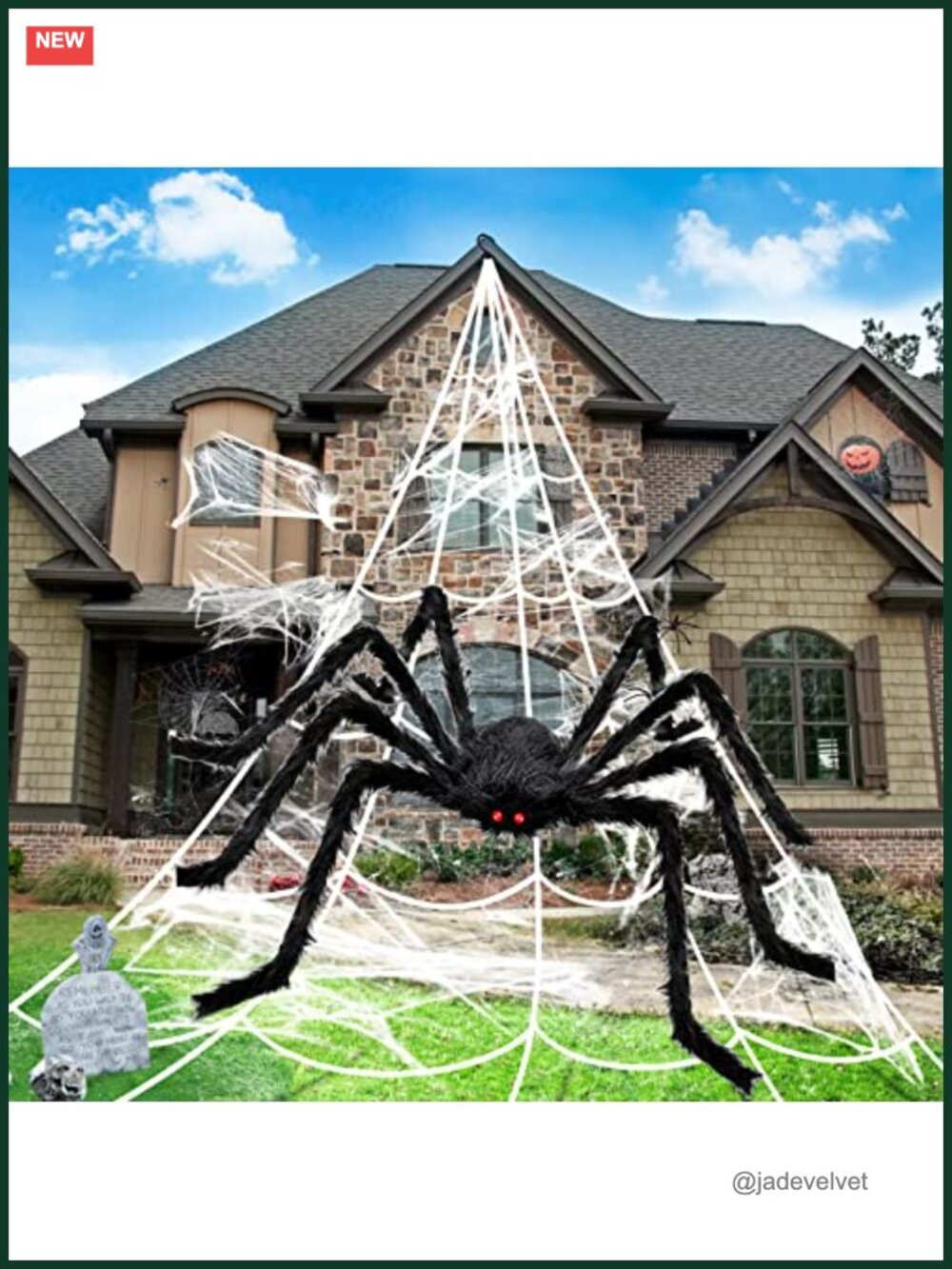 Halloween Spider Web Set Giant Stretchable Outdoor Decoration with Fake Spiders